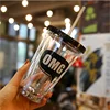 Professional advertising cup factory OEM double wall plastic coffee mug tea tumbler mug with straw