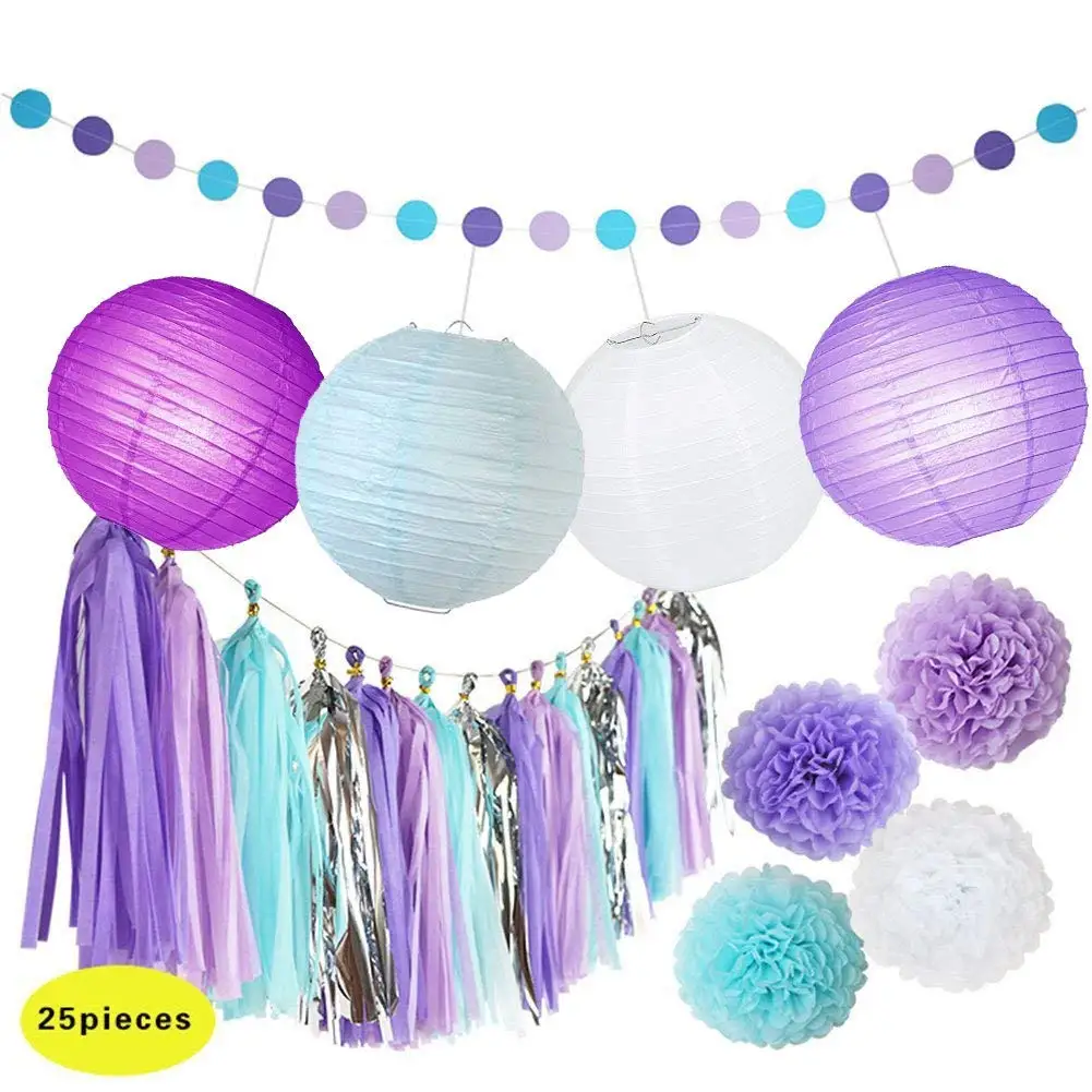 Mermaid Party Decorations Under The Sea Party Teal Lavender Purple