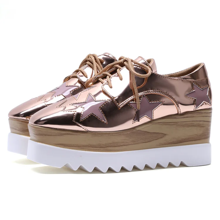 rose gold oxford shoes womens