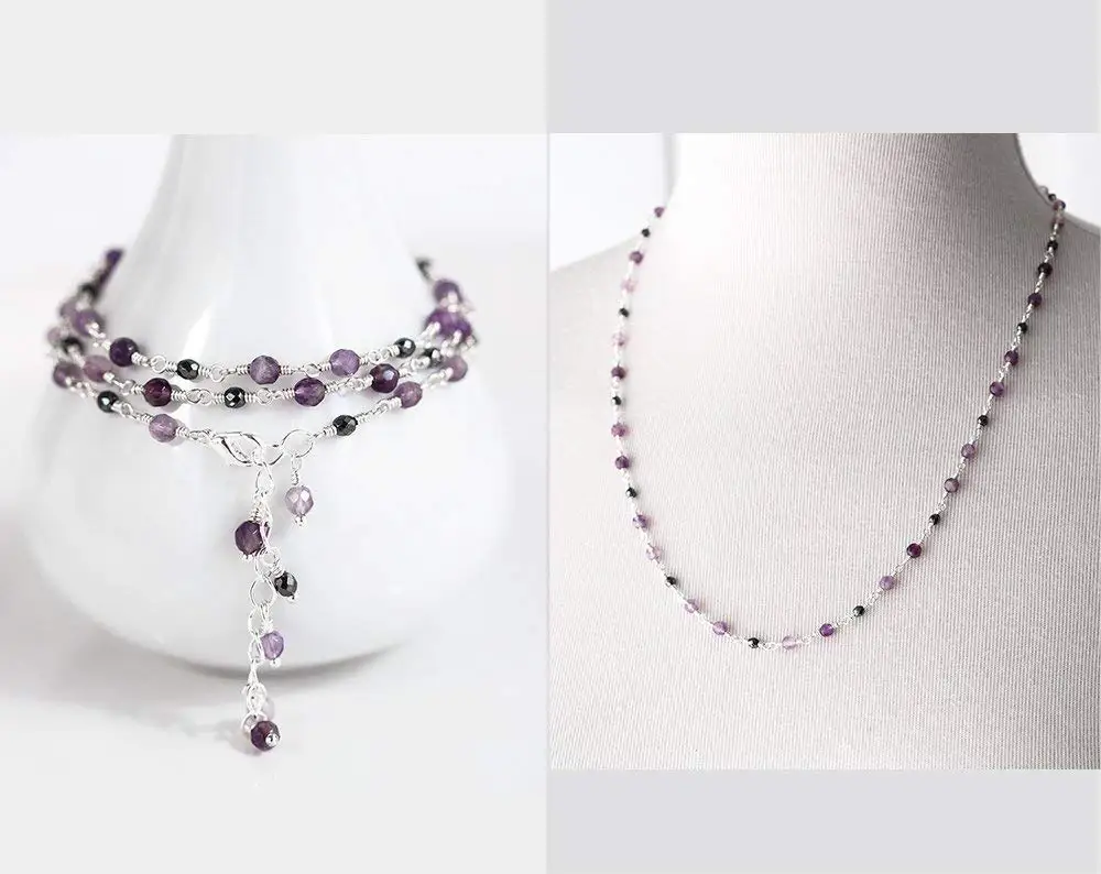 Amethyst Bracelet February Birthstone Purple Bracelet Amethyst Jewelry Gemstone Bracelet Amethyst Jewelry Amethyst Stone Necklace Violet 119.