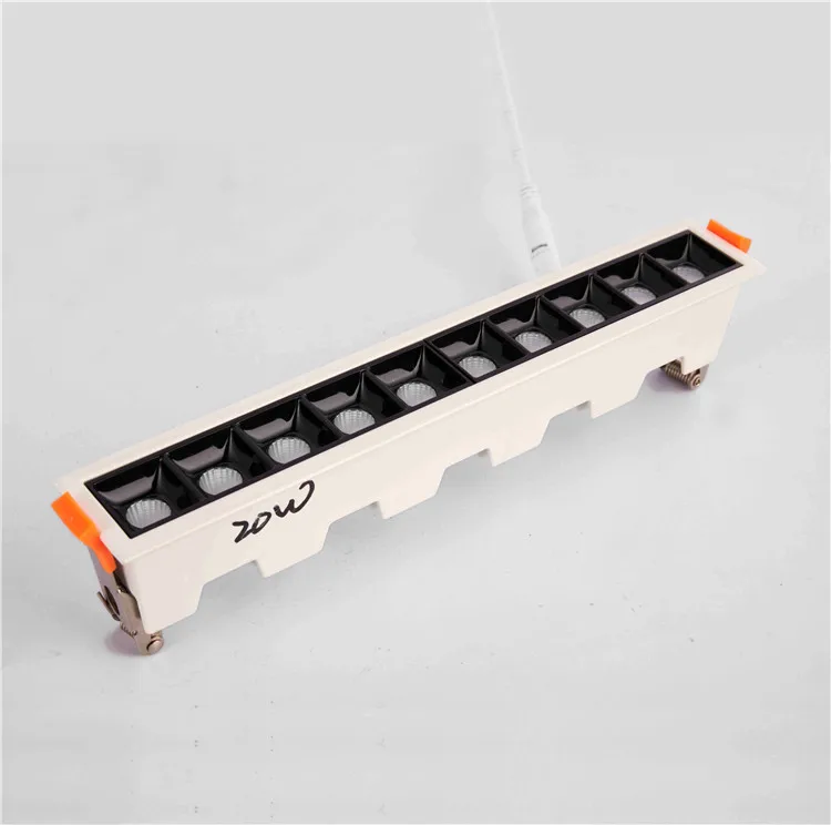 Architectural decorative rectangle shape indoor ceiling aluminum housing Ip44 30w recessed linear downlight