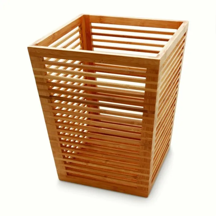 Custom Size Bamboo Waste Bin Trash Basket For Home Or Office Buy
