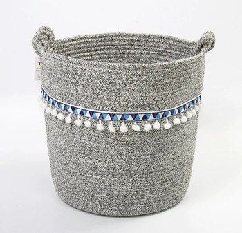 grey rope basket