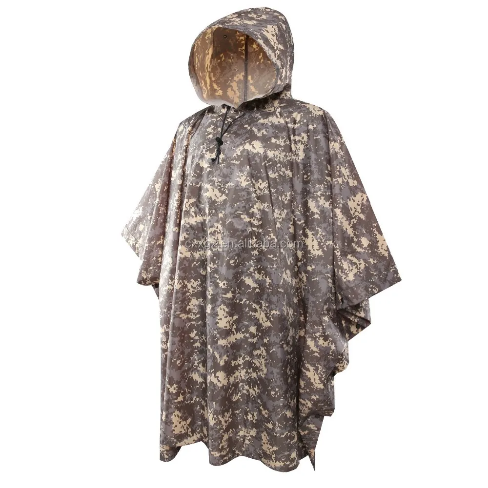 Durable Coating Digital Camouflage Rain Coat Army Poncho Raincoat - Buy ...