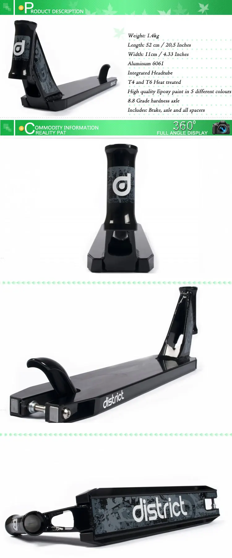 Professional Stunt Scooters Deck,Pro Scooter Aluminum Deck With T6 Heat