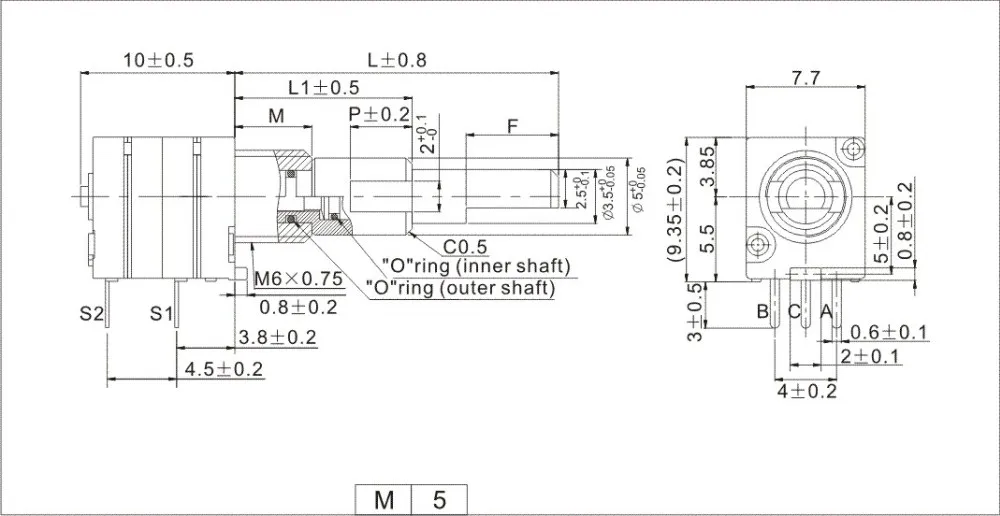 F082e Series Rotary Shaft Encoder Incremental Type High Accuracy