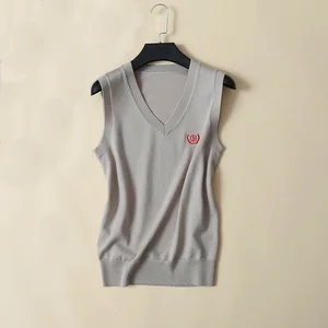 Solid color wild full wool men sweater vest general V-neck sweater Solid color wild full wool men sweater vest general V-neck sweater