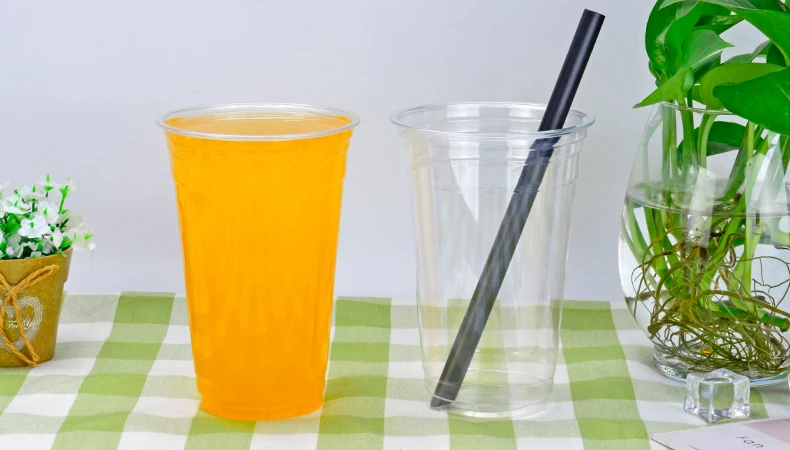 一次性 20 盎司透明pet塑料杯外卖饮料塑料杯