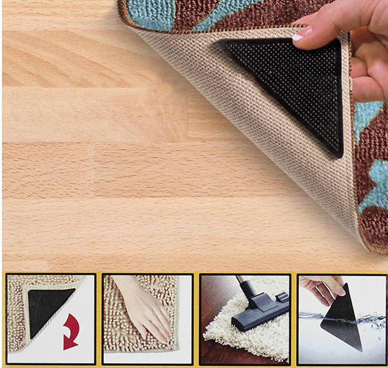 Rug Carpet Mat Grippers Non Slip Grip Corners Anti Skid Pu Gel Rug