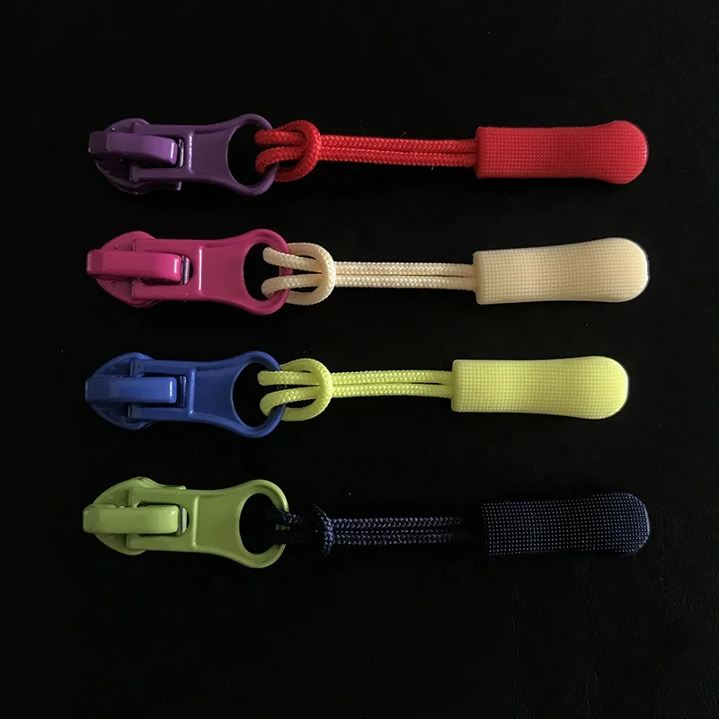 Colorful Durable Cord Zipper Puller String Zipper Pull Plastic Zipper