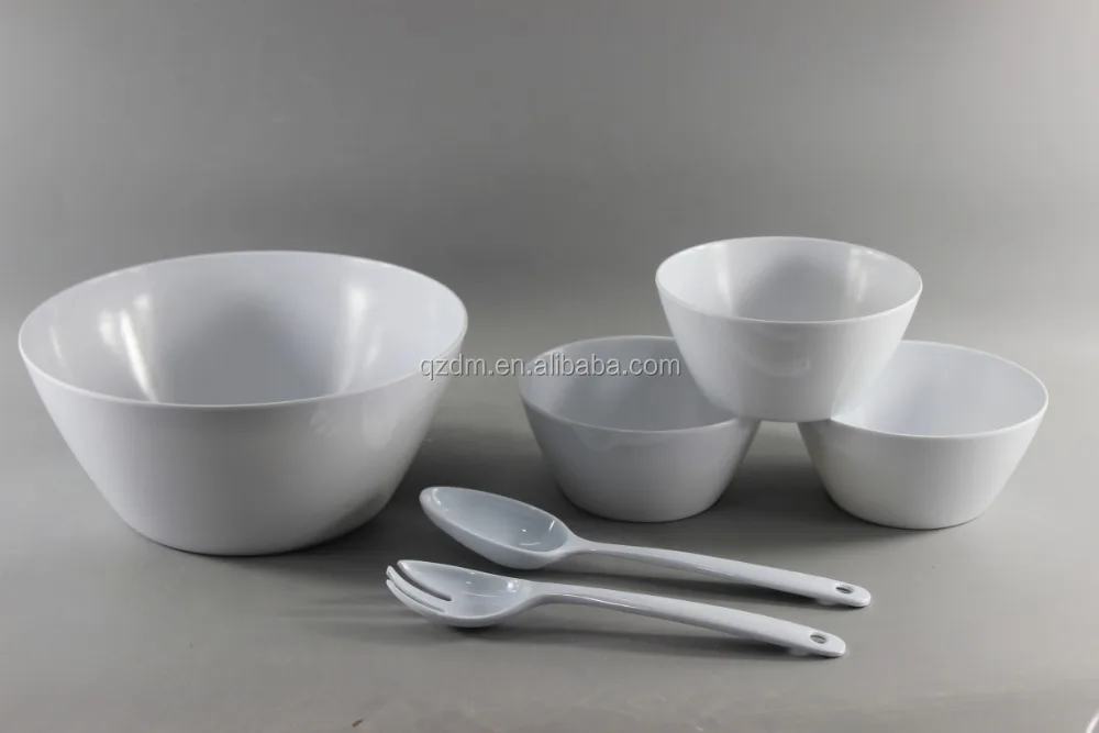Plain White Melamine Bowl Set Of 7 Piece