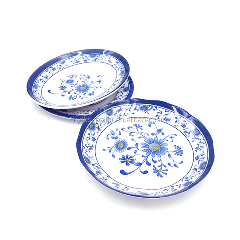 Bulk Traditional Chinese Plates,Porcelain Melamine Vintage Dinner