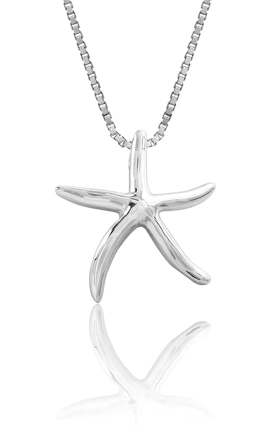 Sterling Silver Girls .8mm Box Chain 3D Sand Pail Starfish Decoration On Sand Pendant Necklace