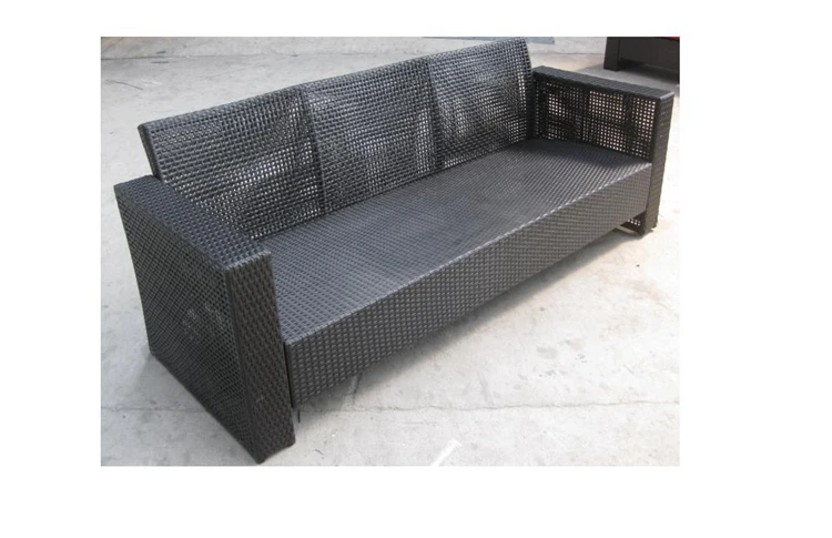Outdoor Furniture Two Seater Rattan Sofa Set Metal Frame Patio Two Seater Rattan Sofa Set Metal Frame