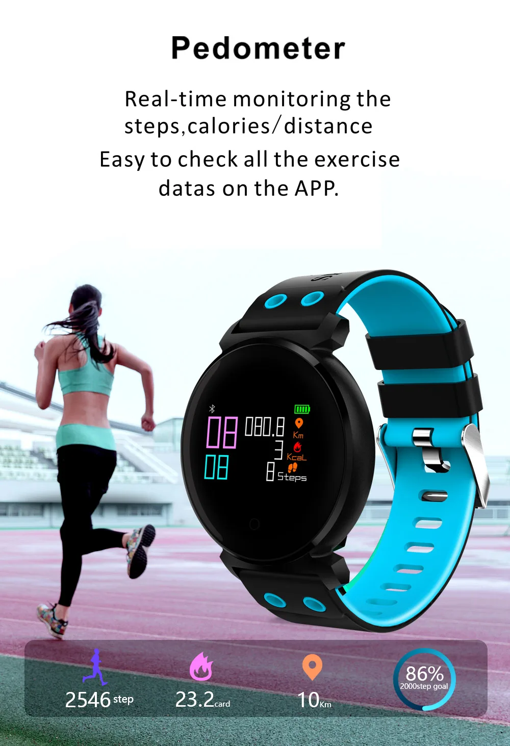 oxygen blood pressure monitor fitness tracker smart bracelet k2