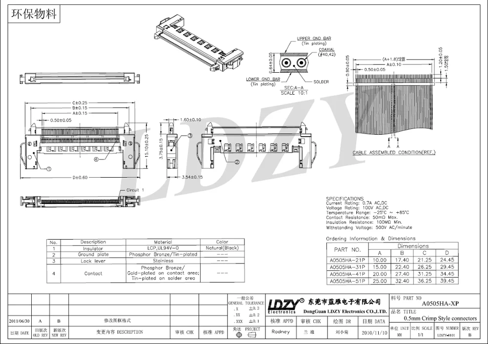 JAE FI-R series 0.50mm pitch wire connector with plug 26 pin