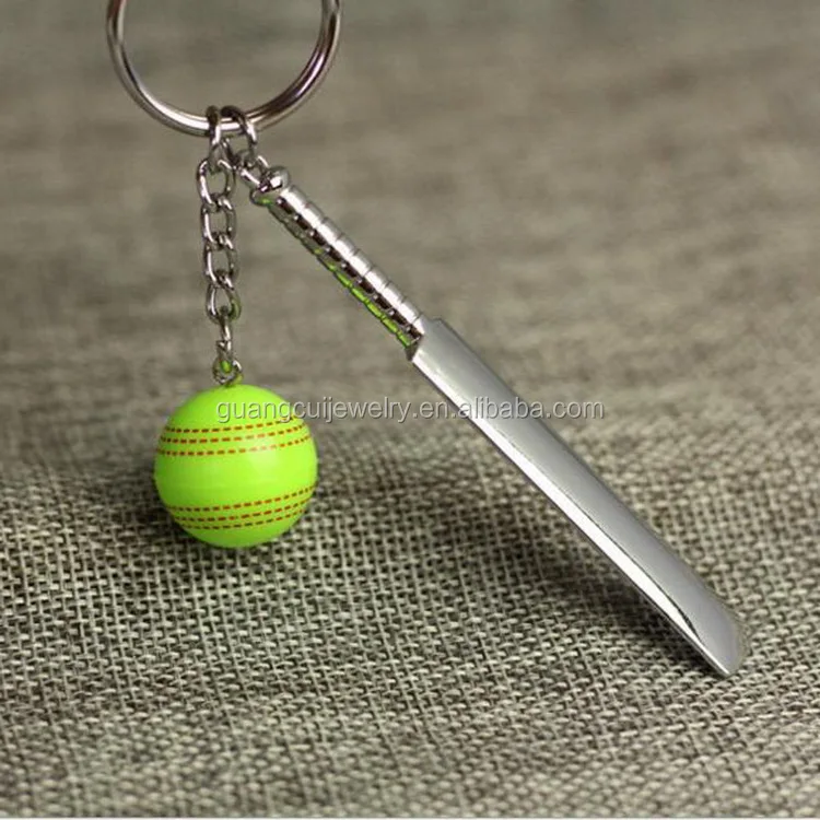 Wholesale 3d Zinc Alloy Metal Cricket Bat Ball Key Chain Keychain Buy