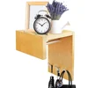 Solid Bamboo Coat Rack, Space Saving Wall Mounted Hat Airs, Creative Corner Clothes Shelves, Upper Shelf for Storage, Entryway