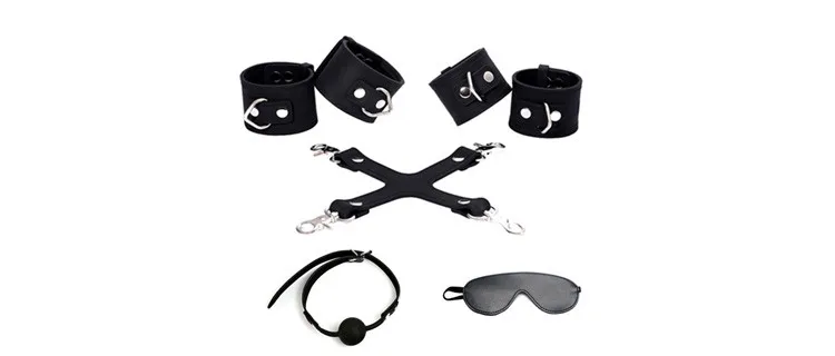 Silicone Adult Fetish Bondage Set Wrist Ankle Cuffs Hand Feet