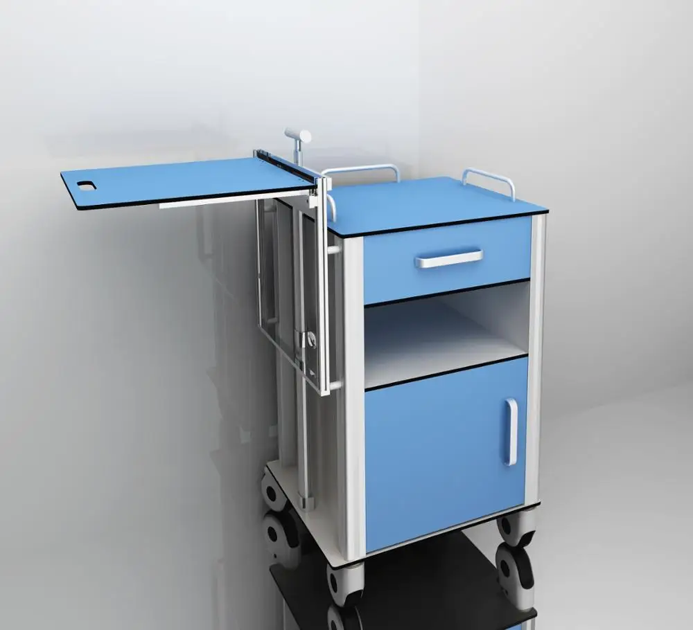 Hospital Furniture Type Hpl Laminate Bedside With Noiseless
