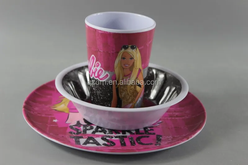 Customized design 3pcs Melamine Kids dinner set