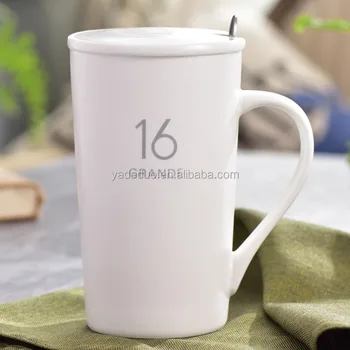 Clic 360 Ml Coffee Mug With Ceramic Cover Porcelain 16 Number Clic 360 Ml Coffee Mug With Ceramic Cover Porcelain 16 Number Large Size Water Tea Cup