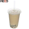 Clear Plastic Smoothie Cups Lids with Flat Lids Straws for Cold Drink Disposable Cup