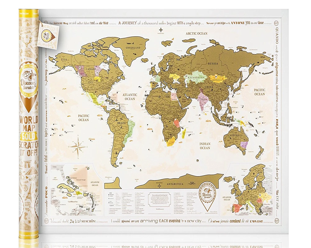 New Scratch Off World Map Gold Edition Original From Manufacturer
