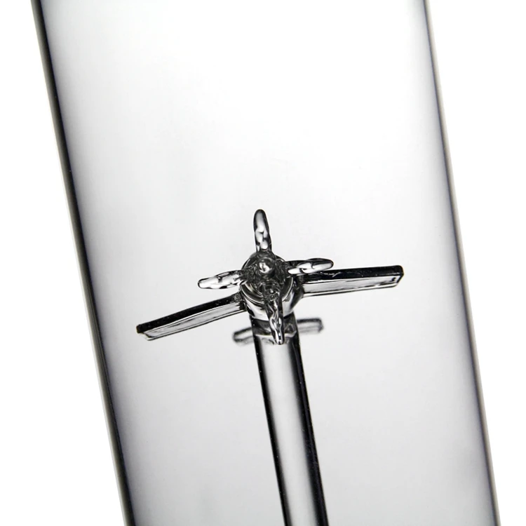 Customized Handmade High Borosilicate Glass Plane Bottles Liquor Bottle