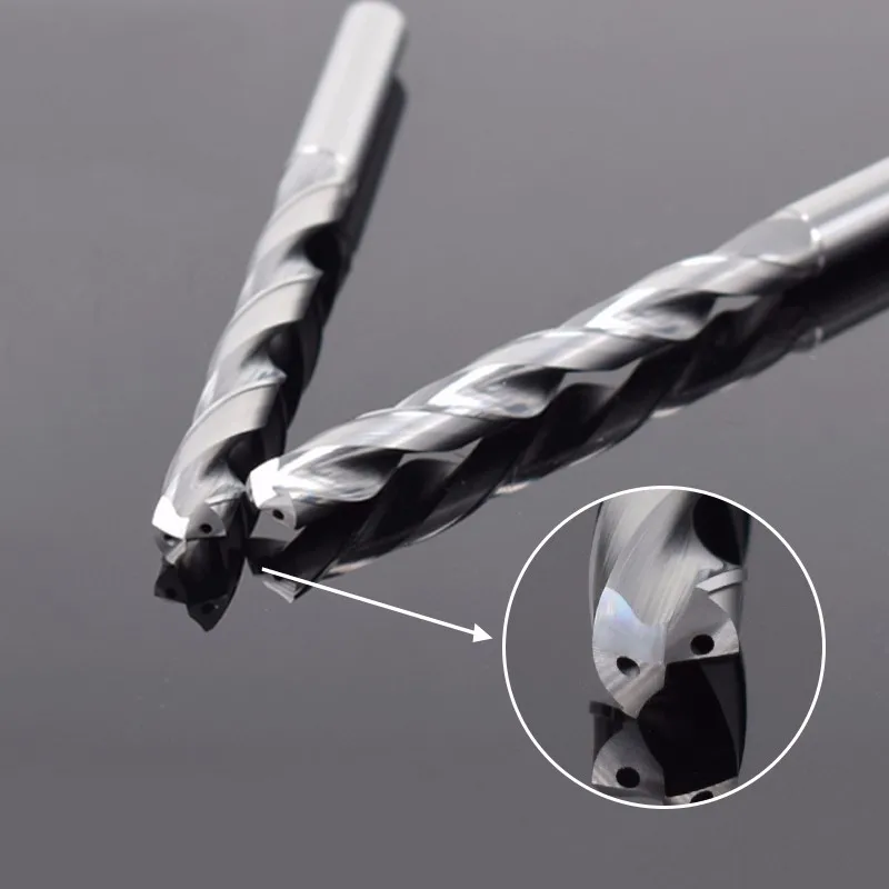 高精度硬质合金锥形金属钻头带内冷却液孔的 v型槽钻头