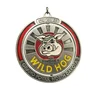 Double side 3d antique wild cat pig shaped 5k 10k matte running sports medals rotatable wild pig medal