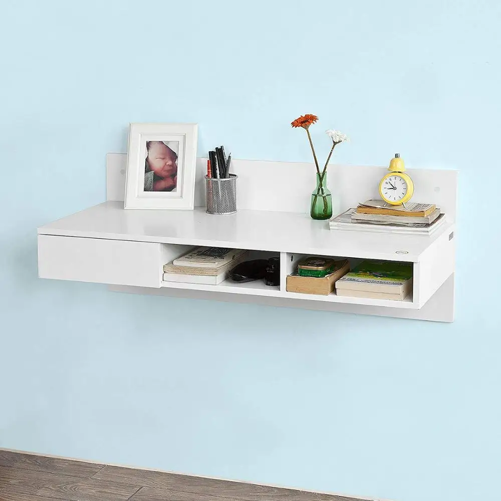 White Mdf Restaurant Wall Mount Computer Home Office Computer Dressing Table Mount