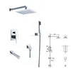 in wall concealed bath&shower mixer set with ABS plastic handle shower , rain shower head