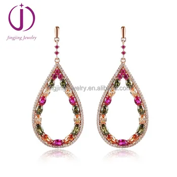Wholesale 925 Silver Coloured Cz Jewellery Earrings - Buy Coloured Cz