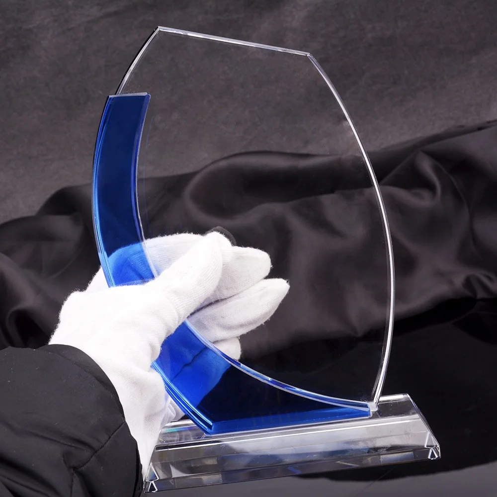 Sublimation Glass Blank Crystal Trophy Award Plaque For Custom Business