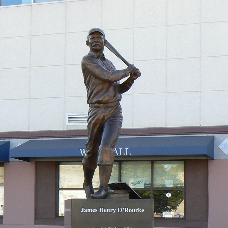 Factory Hot Sale Metal Craft Bronze Baseball Player Statue Garden