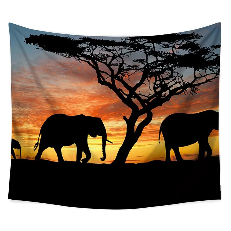 Digital Print Elephant Wall Hanging Art Polyester Custom Tapestry - Buy