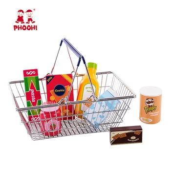 toy shopping basket wooden