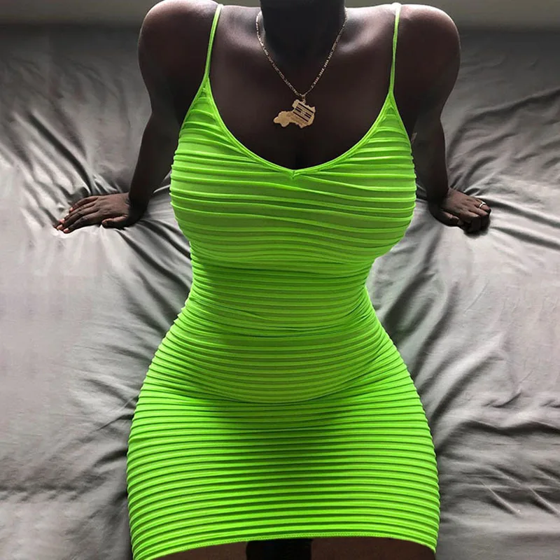 fluorescent green dress