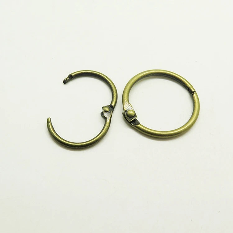100pcs/box Bronze 32mm Stationery Metal Ring Clips For Clothes Bags