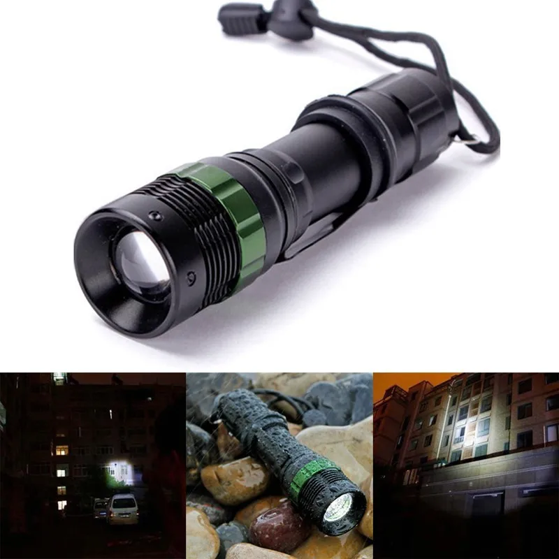 Adjustable 3000 Lumen Aluminum alloy Zoomable CREE XM-L Q5 LED Flashlight Torch Zoom Lamp Light LED Flashlight Black linternas.jpg