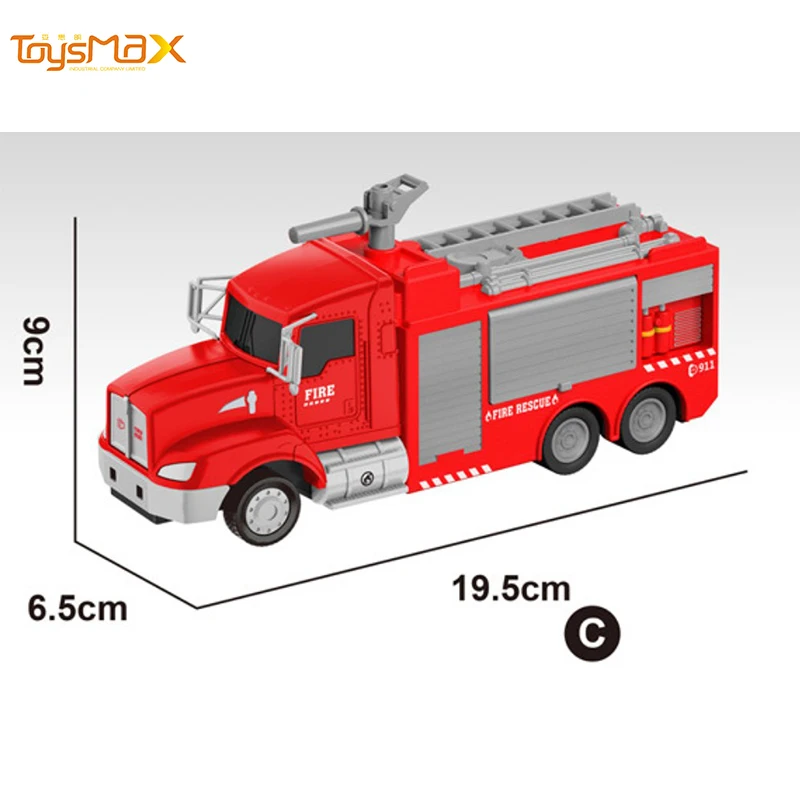 1:46 Scale 2019 America New Popular Pull Back Alloy Fire Truck Toys Battery operated Die Cast Model Truck