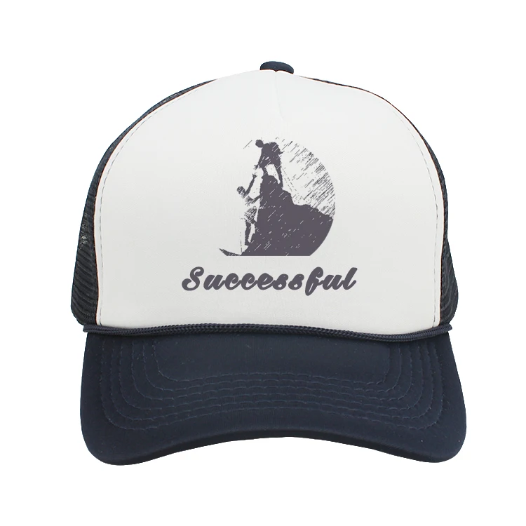 Custom Foam Mesh Trucker Cap Cheap 5 Panel Blank Polyester Rope Trucker