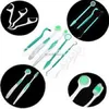 oral cleaning dental care teeth whitening kit 8pcs set mirror tongue cleaner brush floss pick stain