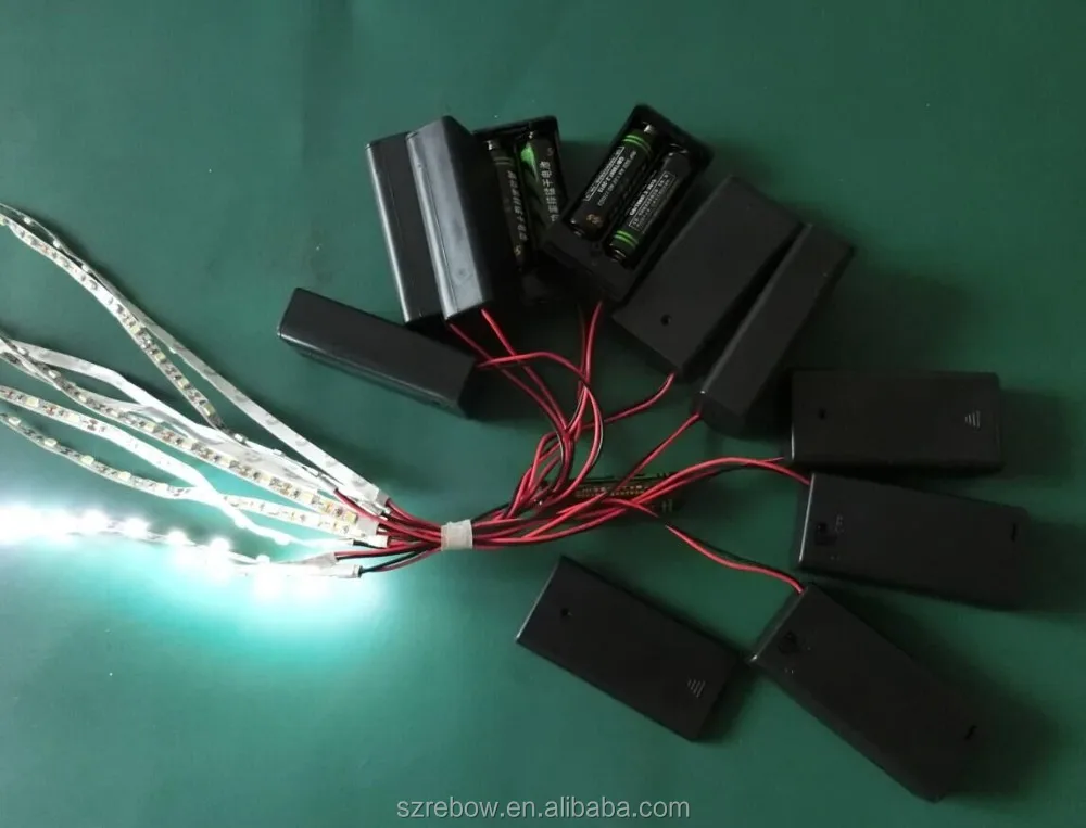 red battery led strip lights