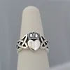 Oxidized/Platinum/18k gold/rose gold plating 925 Silver Continuous Celtic Heart Knot Ring Claddagh love loyalty friendship