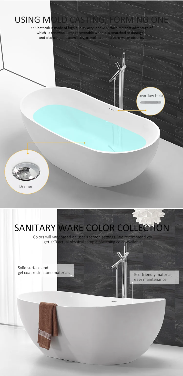 White Matte Freestanding 1300mm Very Small Round Bathtubs ...