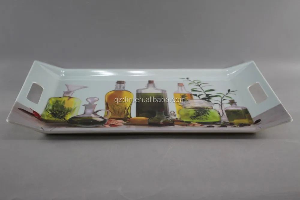 18"Melamine Serving Tray With handle, Restaurant tray