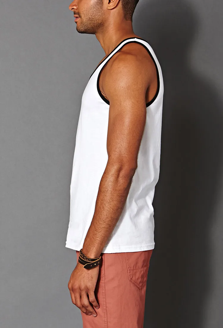 Mens Cheap Plain White Cottonblend Tank Tops In Bulk Buy Cheap Plain White Tank Tops For Men