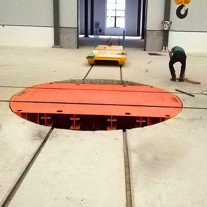 360 Degree Rotate Heavy Duty Industrial Pallet Turntable For Rail